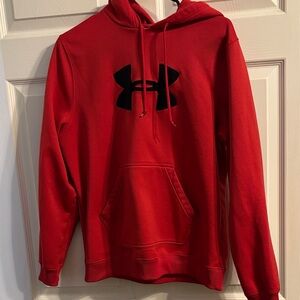Under Armour Men's Vibrant Red Hoodie with Black Emblem